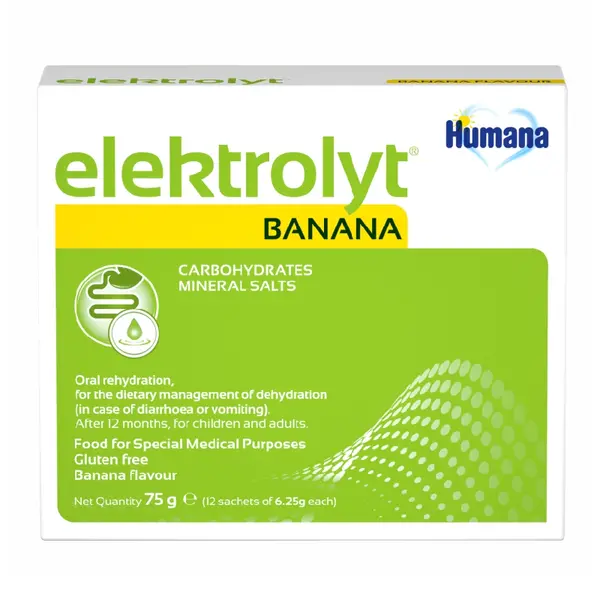 Elektrolyt cu Banane, 12 plicuri, Humana