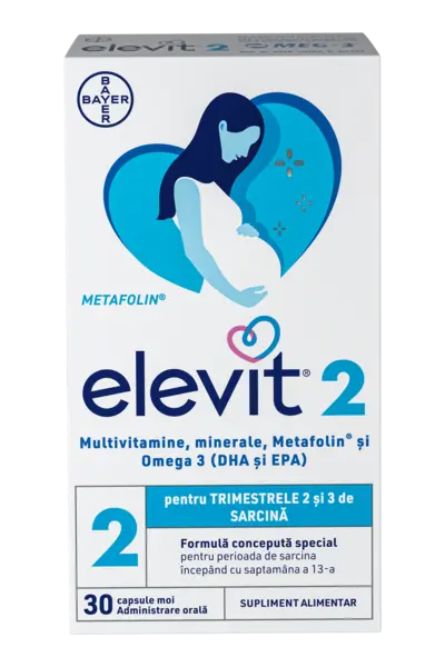 Elevit 2 Multivitamine pentru Sarcina – Trimestrul 2 si 3 de sarcina – 30 capsule