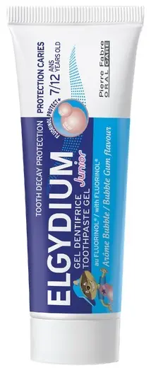 Elgydium Junior Pastă de dinți gel, aromă de gumă de mestecat, 7-12 ani, 50 ml