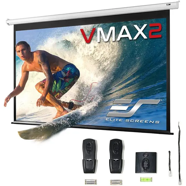 ELITESCREENS Ecran proiectie electric, perete/tavan, 221.4 x 124.5, EliteScreens VMAX100XWH2-E24, Format 16:9,Trigger 12V, Drop 60 cm