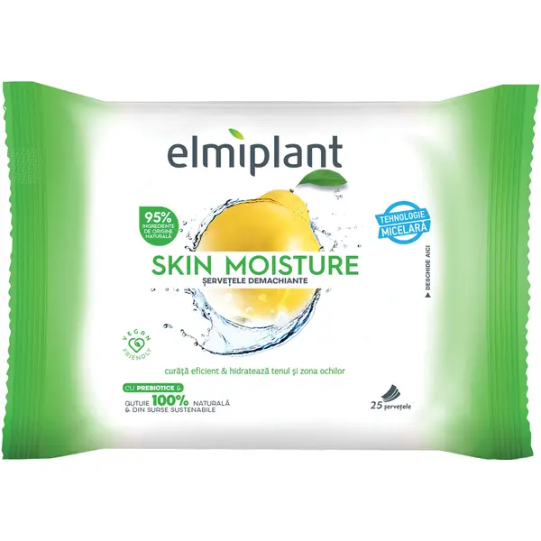 Elmiplant Servetele demachiante, 25 buc, Skin Moisture, Gutuie