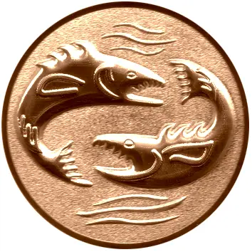 Emblema pentru medalie model Peste 3D, 25mm