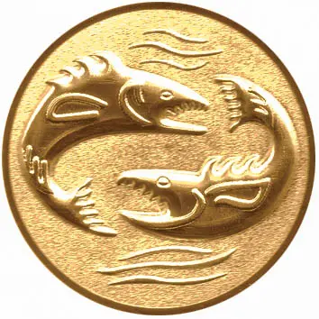 Emblema pentru medalie model Peste 3D, 25mm