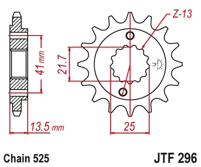 EMGO - Pinion (fata) JTF296, 15 dinti - XL600V 650V700V Transalp