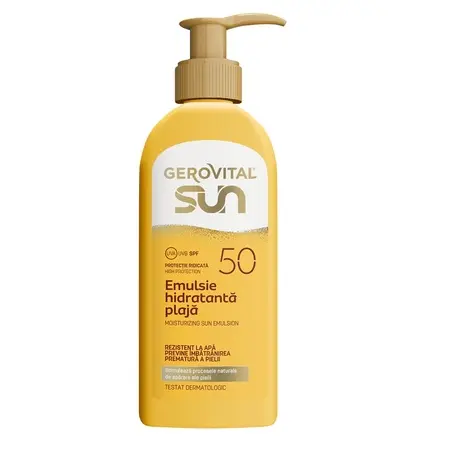 Emulsie Hidratantă pentru Plajă cu SPF 50 Sun, 200 ml, Gerovital