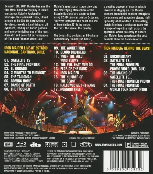 En Vivo! Live in Santiago de Chile - BluRay Disc | Iron Maiden
