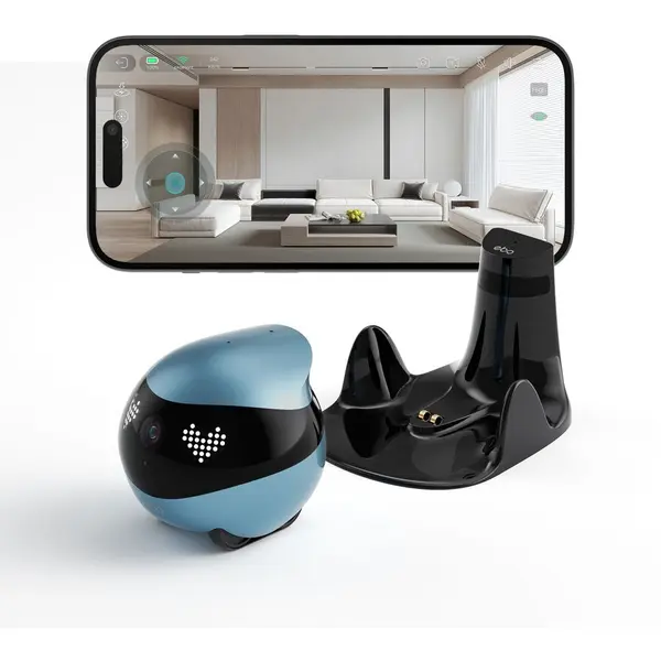 ENAB Robot de monitorizare mobil EnaBot - EBO Air 2 - Insotitor de familie/casa - Camera 2K, Navigatie in infrarosu, Albastru