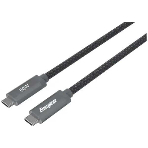 Energizer Cablu Energizer USB-C la USB-C, 60W, 2M, Negru