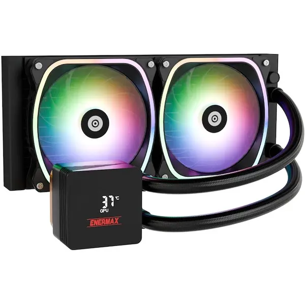 ENERMAX Cooler CPU Enermax Aquafusion II ARGB, 240 mm, Support 360W TDP, Intel / AMD, magnet Display, Software