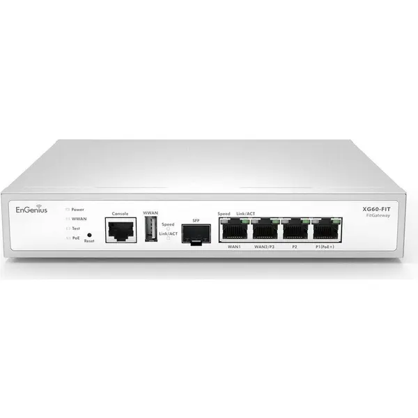 ENGENIUS Router ENGenius Gigabit XG60-FIT, 4 porturi Gigabit LAN (1 x PoE+), 1 port SFP, Management Cloud