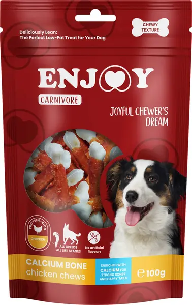 ENJOY Recompense pentru câini CARNIVORE, Oase cu calciu şi pui