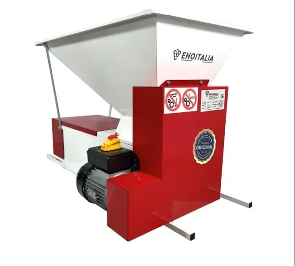 Eno 3 smalto cu motor, zdrobitor desciorchinator struguri, cu motor, Enoitalia, cuva si carcasa din tabla smaltuita, cuva cu valturi, motor 0,75 kW, productivitate 1000-1200 kg/h, productie Italia - Default Title