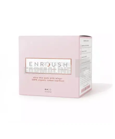 Enroush Absorbante normale din bumbac organic 12 bucati