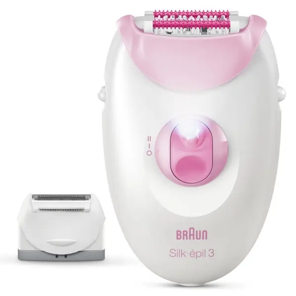 Epilator Braun - Silk-épil 3 SE 3-031, alb/roz