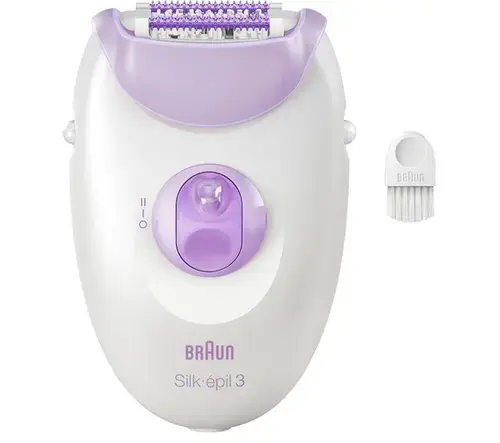 Epilator Braun Silk-epil 3 SE3-000, 20 pensete MicroGrip, 2 viteze, Smart Light (Alb/Violet)