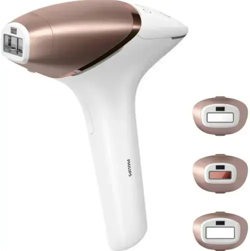 Epilator IPL Philips Lumea BRI955/00, 450.000 impulsuri, 3 Capete Interschimbabile (Alb/Auriu)