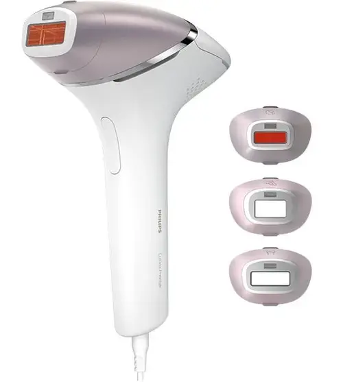 Epilator IPL Philips Lumea Seria 8000 BRI947/00, Senzor Smartskin, Tehnologie SenseIQ, 450.000 impulsuri (Alb/Roz)