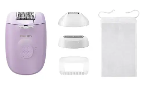 Epilator Philips Seria 4000 BRE257/00, 2 setari de viteza, cap de epilare lavabil, 4 accesorii (Mov)