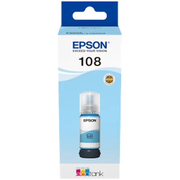 Epson Cartus cerneala Epson EcoTank 108, 70ml, acoperire 2100 pagini, Light Cyan