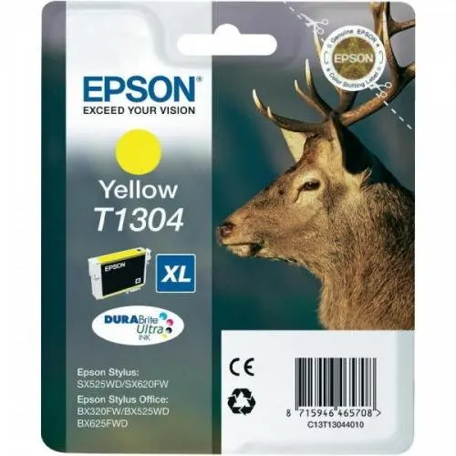 Epson Cartus Cerneala Original Epson T1304, Galben, bazat pe tehnologia de pigment DURABrite Ultra