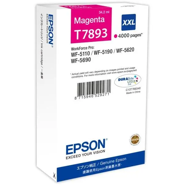 Epson Ink Epson magenta T7893 | 34 ml | WF-5110DW/WF-5190DW/WF-5620DWF/WF-5690DWF