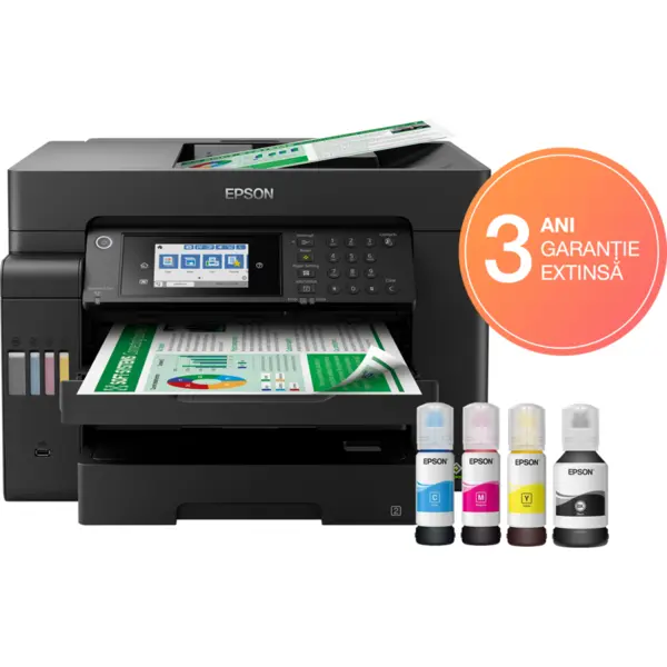 Epson Multifunctional inkjet color CISS Epson L15150, dimensiune A3 (Printare, Copiere, Scanare, Fax), duplex