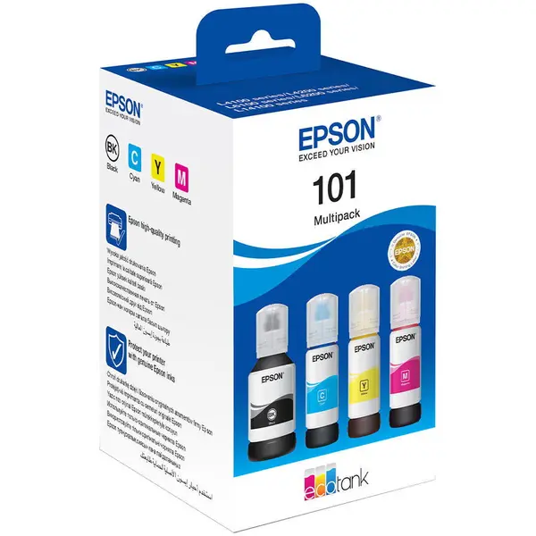 Epson Set Cartuse cerneala Epson 101 Ecotank, CISS, CMYK, Black, Cyan, Magenta, Yellow