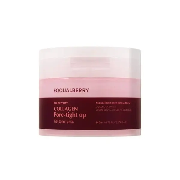 EQQUALBERRY - Collagen Pore-Tight Up Gel Toner Pads, 140ml/60pads