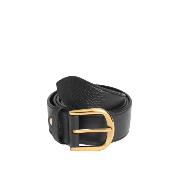 Erika belt grained leather gold noir L