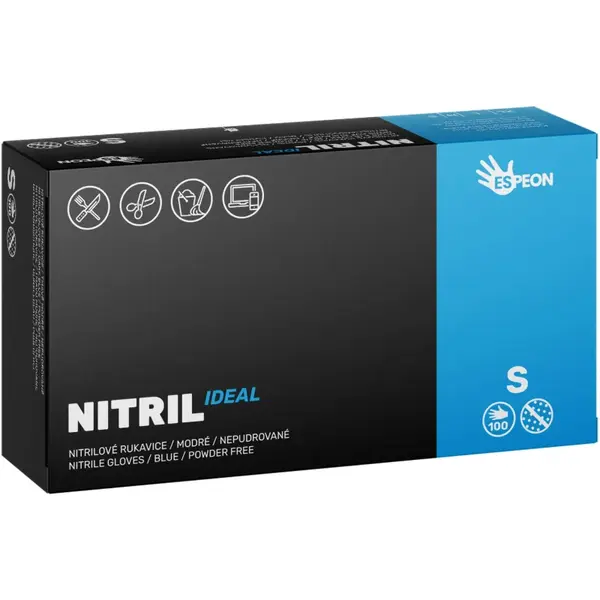 Espeon Nitril Ideal3 Blue mănuși din nitril, fără pudră mărime S 100 buc