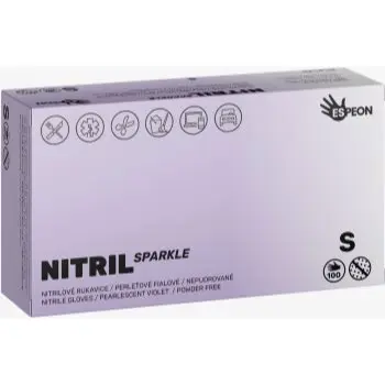 Espeon Nitril Sparkle Pearlescent Violet mănuși din nitril, fără pudră