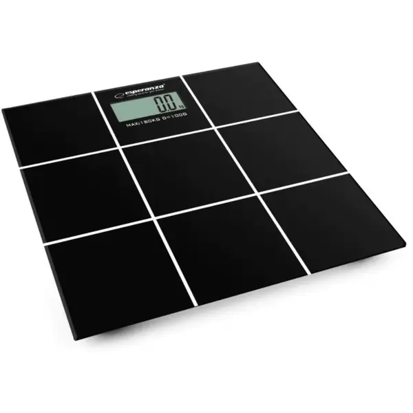 ESPERANZA Cantar electronic de persoane Esperanza EBS004, 180kg, Sticla securizata, 30 x 30, Negru