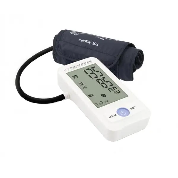 ESPERANZA Tensiometru electronic de brat Esperanza Vitality, sistolic si diastolic, detecteza aritmie cardiaca, 90 memorii, display XXL, Alb