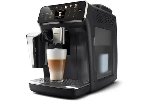 Espressor automat Philips EP4441/50 seria 4400, 15 bari, Solutie de lapte LatteGO, 12 bauturi, Ecran tactil TFT, SilentBrew, Rasnita ceramica, Functie QuickStart (Negru/Argintiu)