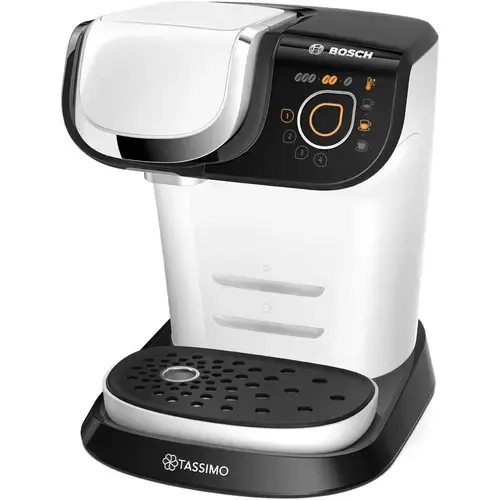 Espressor Bosch Tassimo MY WAY TAS6504, 1500W, 1.3 L, T-Disc, Tehnologie INTELLIBREW, 4 setari de memorie, capsule, Alb/Negru