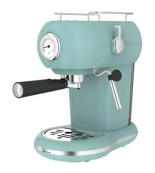 Espressor manual Fram FEM-D15RGR, 1100 W, Rezervor 1.2 l, 15 bar (Verde)