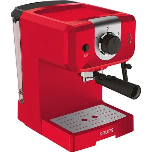 Espressor manual KRUPS Pump XP320530, 1.5l, 15 bar, sistem Cappuccino, Rosu