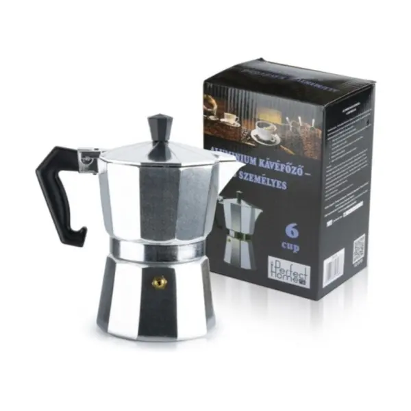 Espressor pentru Aragaz, Argintiu, 3 Persoane, din Aluminiu, Perfect Home