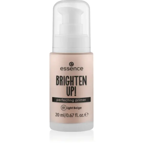 essence BRIGHTEN UP! Perfecting Primer Primer lichid sub machiaj culoare 01 Light Beige 20 ml