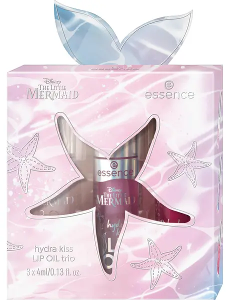 Essence Disney The Little Mermaid Set de uleiuri pentru buze Hydra Kiss, 3 x 4 ml