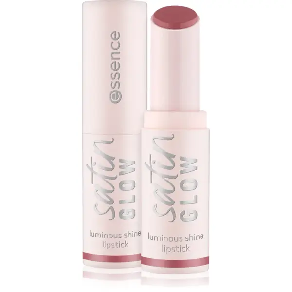 essence satin GLOW ruj cremos cu finisaj satinat culoare 03 Rose And Shine 3.5 g
