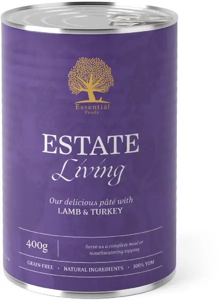 ESSENTIAL ESTATE Conservă pentru câini adulţi, cu Miel şi Curcan 400g
