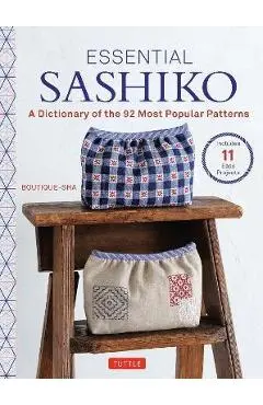 Essential Sashiko: A Dictionary of the 92 Most Popular Patterns (with Actual Size Templates) - Boutique-sha