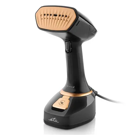 Eta Aparat de calcat vertical cu aburi ETA Stephany 3270 90000, 1400 W, 320 ml, 25 g / min, Negru-Auriu