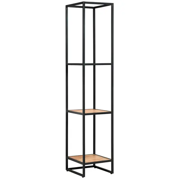 Etajeră, 37/184/42 cm, negru, miere,