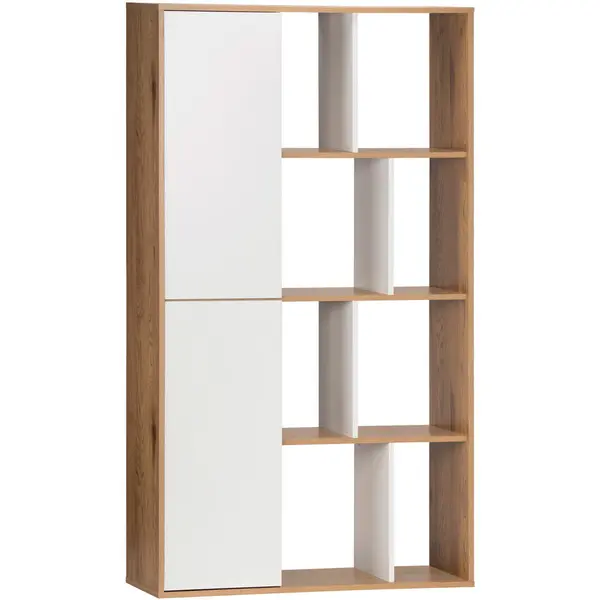 Etajeră, 90/159/29,5 cm, culoare natur, alb,