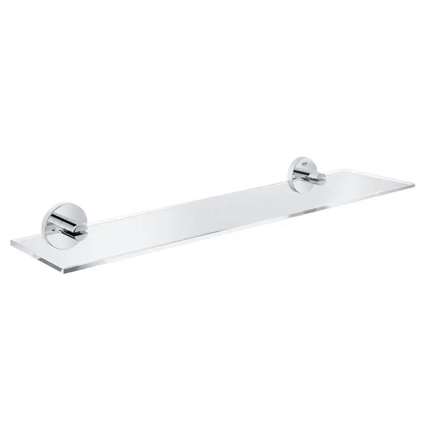 Etajera baie Grohe Essentials, sticla, fixare perete ascunsa, 38 cm, Crom
