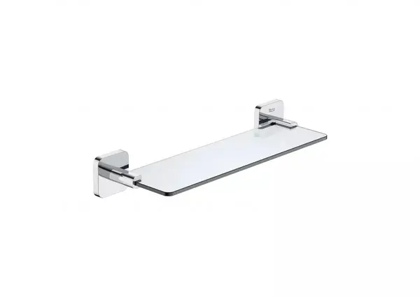 Etajera baie Roca Victoria A817888C00, montare pe perete, 350 x 108 mm, metal/sticla, Crom