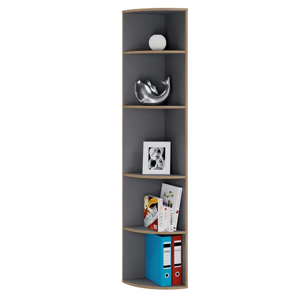 Etajeră De Colț 33/183/33 cm, antracit, stejar miere,