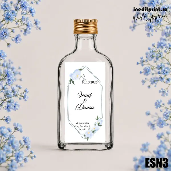 Eticheta personalizata pentru sticla de nunta ESN3 5x10cm-Dreptunghi